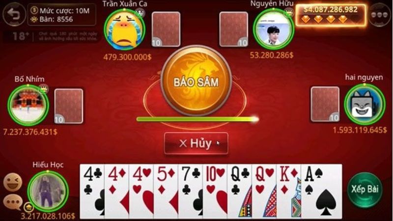 Game bài sâm có nhiều mức cược phù hợp mọi cấp độ người chơi